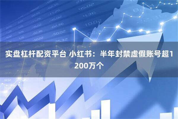 实盘杠杆配资平台 小红书：半年封禁虚假账号超1200万个