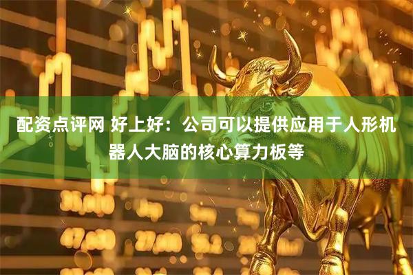 配资点评网 好上好：公司可以提供应用于人形机器人大脑的核心算力板等